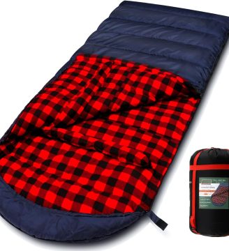 0 Degree Sleeping Bag Cotton Flannel Sleeping Bags for Adults Cold Weather Camping Winter Zero Degree Warm Weather Big and Tall